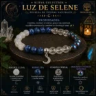 Pulsera Luz de Selene con piedra luna sodalita cuarzo cristal hematita titanio arcoíris y dije de luna