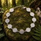 Pulsera de acero inoxidable 19+3 cm con medallas de San Benito de 11 mm