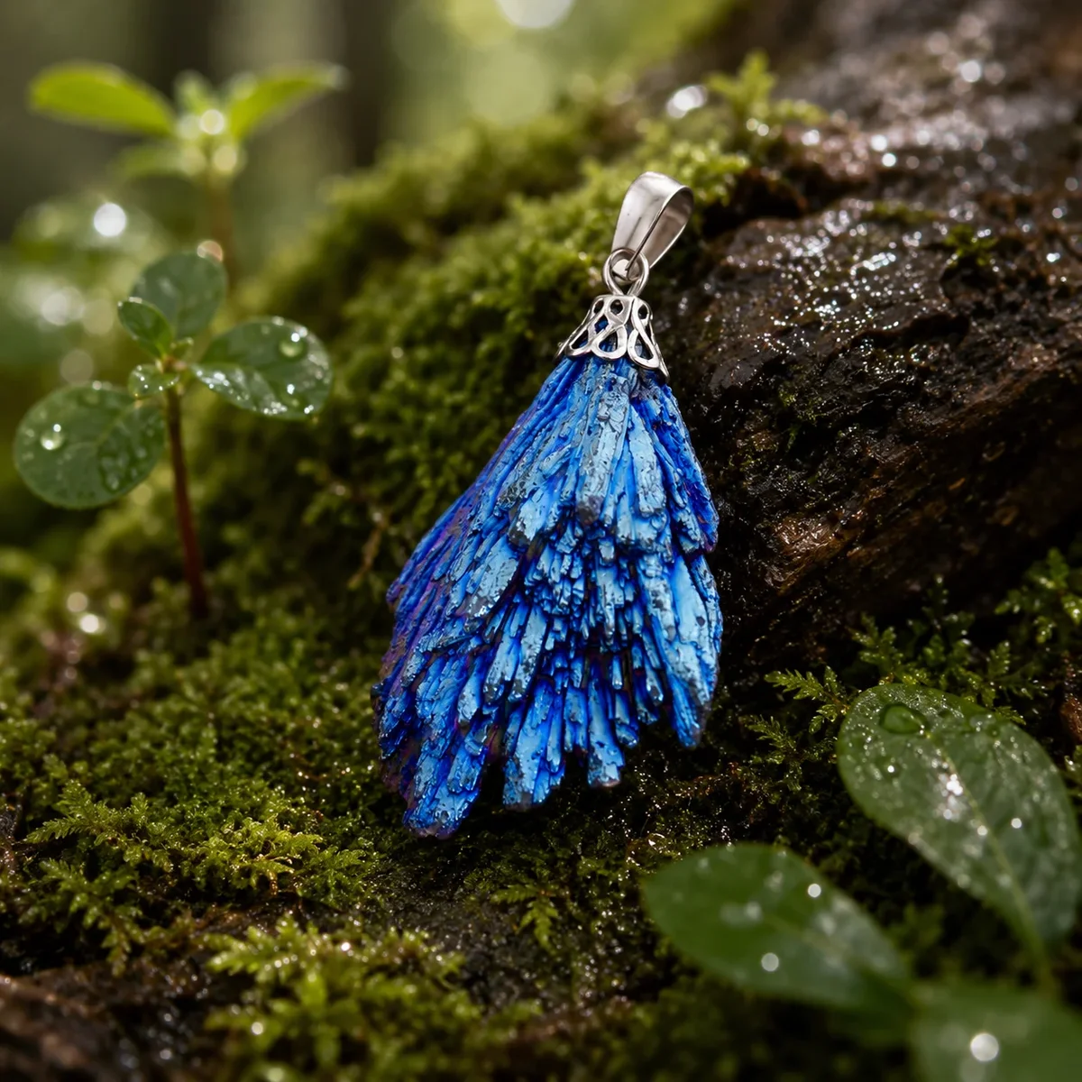 Colgante Tamarita Titanio Azul con Escoba de Brujas