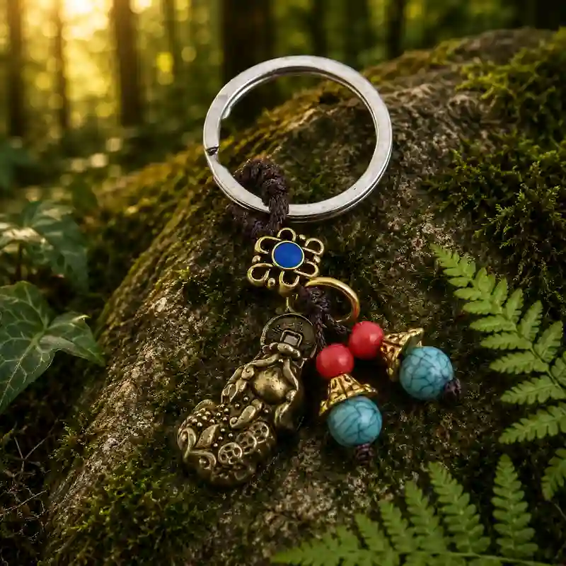 Llavero Feng Shui con Pi Xiu amuleto de prosperidad y protección