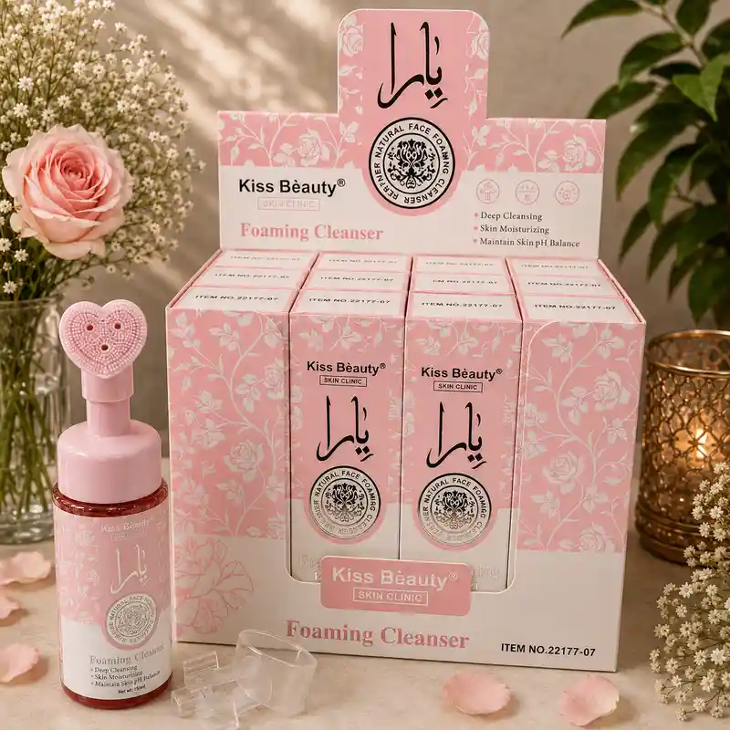 Espuma limpiadora facial Yara Rosa Kiss Beauty con aplicador de silicona