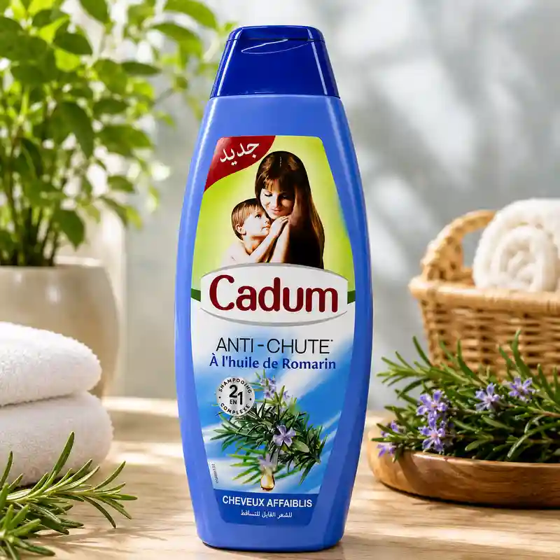 Champú Anticaída Cadum con aceite de romero para cabello debilitado