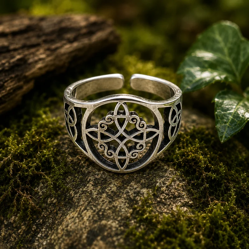 Anillo de acero adaptable Nudo de Brujas Amanecer