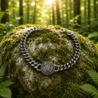 Pulsera de Acero Inoxidable con Símbolo Trisquel y Cierre Mosquetón 21 cm