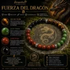 Pulsera Ritual Fuerza del Dragón Ojo de Tigre Jade Verde Jaspe Rojo Obsidiana Negra