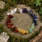 Pulsera Piedra Natural 7 Chips Chakras de Minerales Naturales