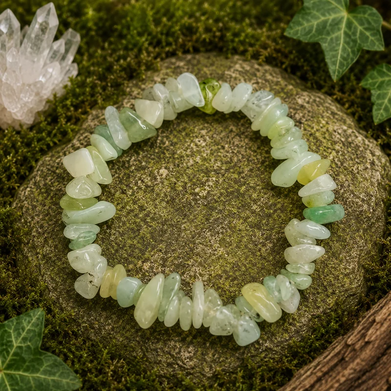 Pulsera Piedra Natural Chips Jade Claro