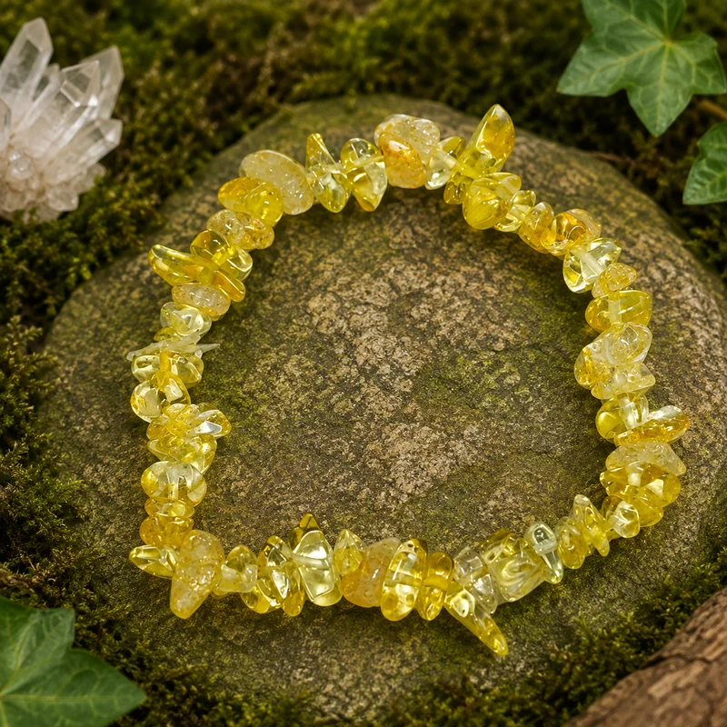 Pulsera Piedra Natural Chips Citrino