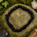Pulsera Piedra Natural Chips Turmalina Negra