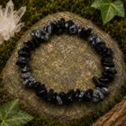 Pulsera Piedra Natural Chips Obsidiana Nevada