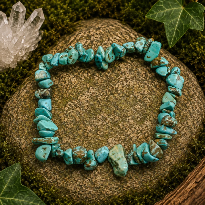 Pulsera Piedra Natural Chips Turquesina
