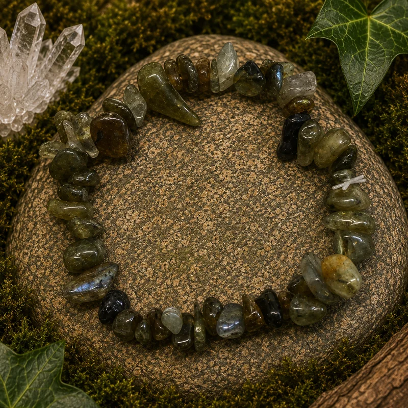 Pulsera Piedra Natural Chips Labradorita
