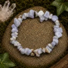 Pulsera Chips Calcedonia de piedra natural