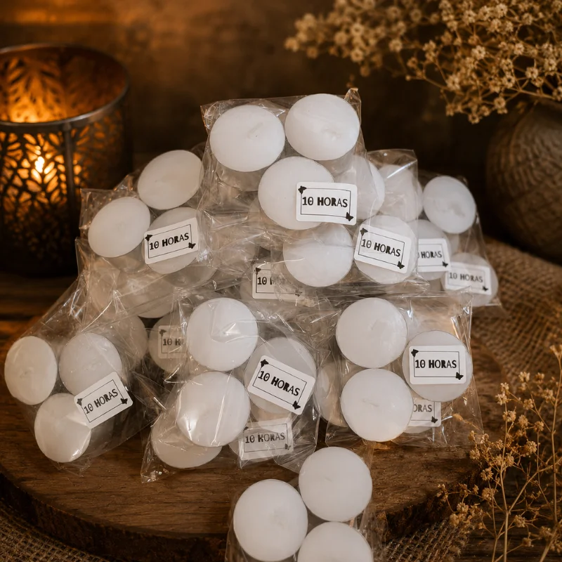 Velas de té sin aroma: 10 HORAS DE DURACIÓN. 3 UNIDADES