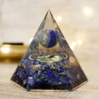 Pirámide orgonita octogonal LAPIZLÁZULI . BASE 8CM