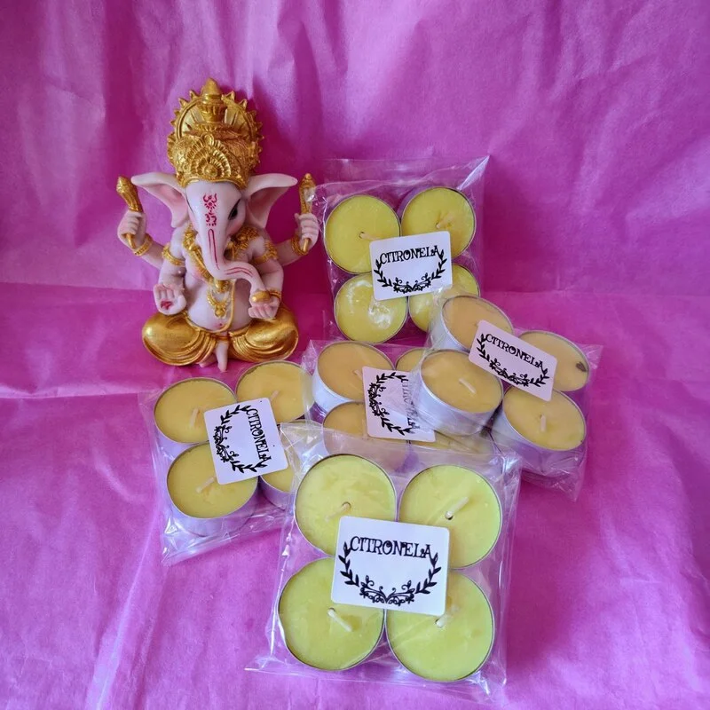Velas de té aromaterapia: CITRONELA (4 unidades).