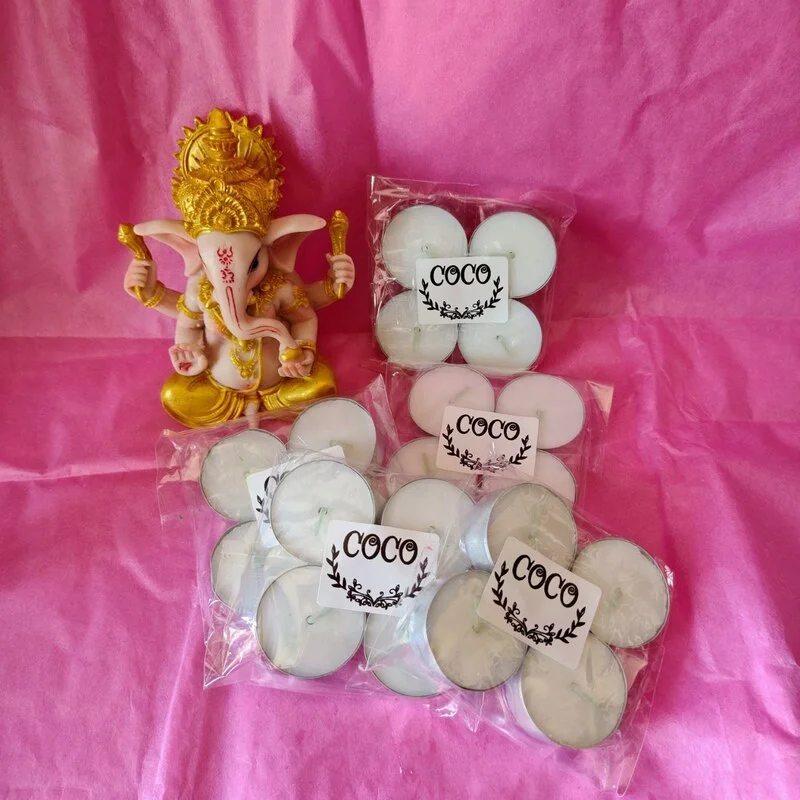 Velas de té aromaterapia: Coco fresco (4 unidades).
