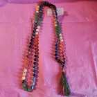 COLLAR JAPA MALA NUDADO DE 95 CM CON 108 CUENTAS DE 7 CHAKRAS EN 8 MM Y BORLA DE 7 CM (MODELO A)
