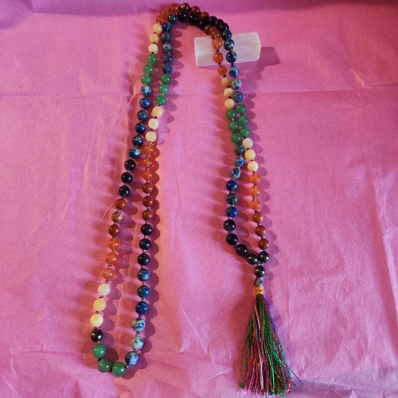 photo_14_2024-08-16_21-34-45 COLLAR JAPA MALA NUDADO DE 95 CM CON 108 CUENTAS DE 7 CHAKRAS EN 8 MM Y BORLA DE 7 CM (MODELO A)