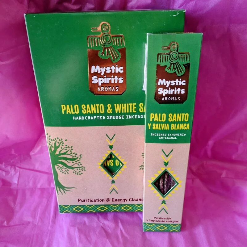 Incienso varillas gruesas de PALO SANTO CON SALVIA BLANCA. SAHUMERIO. MYSTIC SPIRITS
