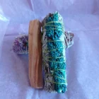 SAHUMERIO ATADITO DE SALVIA BLANCA CON PHALARIS DE APROX 11 CMS
