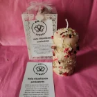 VELÓN UNGIDO Y RITUALIZADO ANTIESTRÉS CON ORACIÓN Y PIEDRA NATURAL DE REGALO.