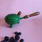 QUEMADOR BRASERO DE METAL CON MADERA. ALTO: 7,5 CM. ANCHO: 9 CM. LARGO: 23 CM Verde