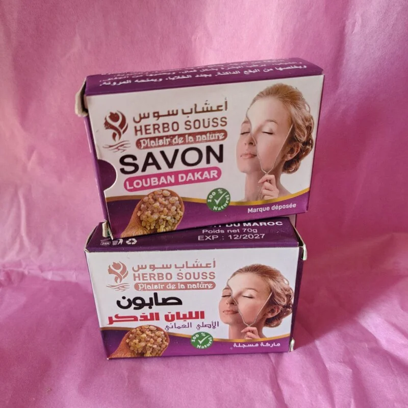 Jabón original DE OLÍBANO Louban Dakar HERBO SOUSS para el cuidado de la piel 80 g