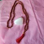 COLLAR JAPA MALA NUDADO DE 95 CM CON 108 CUENTAS DE VENTURINA DORADA EN 8 MM Y BORLA DE 7 CM