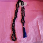COLLAR JAPA MALA NUDADO DE 95 CM CON 108 CUENTAS DE VENTURINA AZUL EN 8 MM Y BORLA DE 7 CM