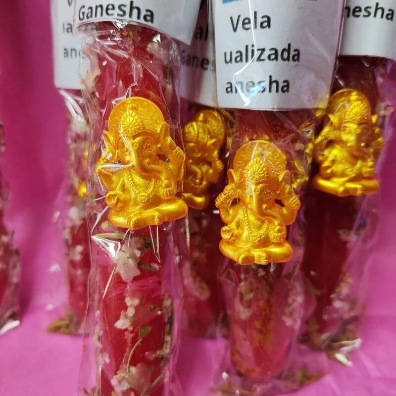 VELA MÁGICA EDICIÓN ESPECIAL GANESHA. CON ORACIÓN Y FIGURA