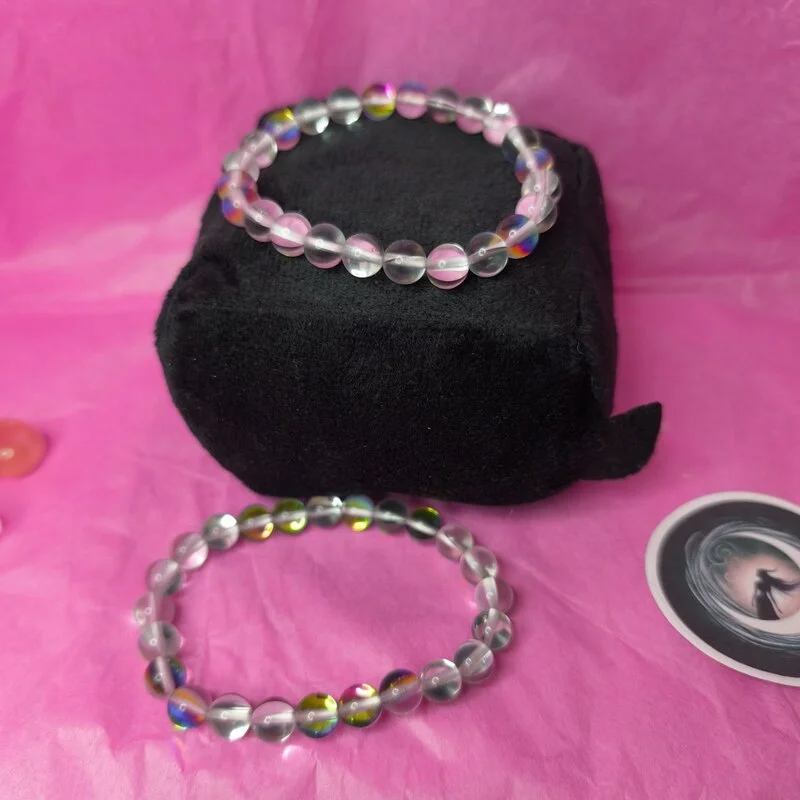 Pulsera Piedra Natural ACUA AURA ARCOIRIS 8mm Pulsera Piedra Natural ACUA AURA ARCOIRIS 8mm