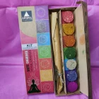 PAQUETE KIT 20 GRAMOS INCIENSO + 7 COPAS RESINA MARCA AROMA: SIETE CHAKRAS