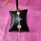 PULSERA PLATA 17,5 CM CON DIJES TRIPLE PROTECCIÓN (TETRAGRAMMATON, SAN BENITO & NUDO DE BRUJA)