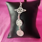 COLGANTE PLATA DE LEY DE 68 X 22 MM EN TRIPLE PROTECCIÓN (TETRAGRAMMATON/SAN BENITO/NUDO DE BRUJA)