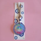 AMULETO PROTECCIÓN DE CUERDA Y BUDA CON 7 CHAKRAS EN VIDRIO CON OJO TURCO 23 X 8 CM