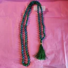 COLLAR JAPA MALA NUDADO DE 95 CM CON 108 CUENTAS DE CRISOCOLA EN 8 MM Y BORLA DE 7 CM