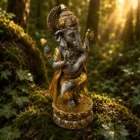 Figura Ganesha de resina 32 cm negro y oro 1