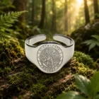 Anillo de acero adaptable con medalla San Miguel Arcángel