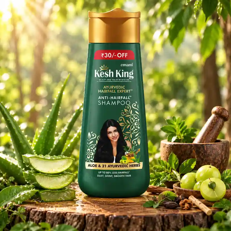 Champú Anticaída Ayurvédico Kesh King 200 ml Aloe Vera 21 hierbas