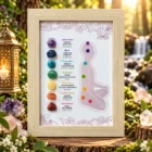 Cuadro decorativo 7 Chakras con minerales 21x15 cm