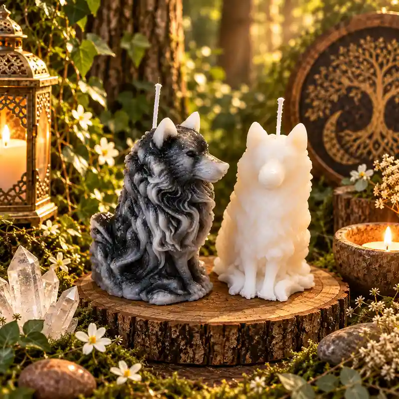Velón Espíritu del Lobo Ancestral Lobo Vikingo intencionado