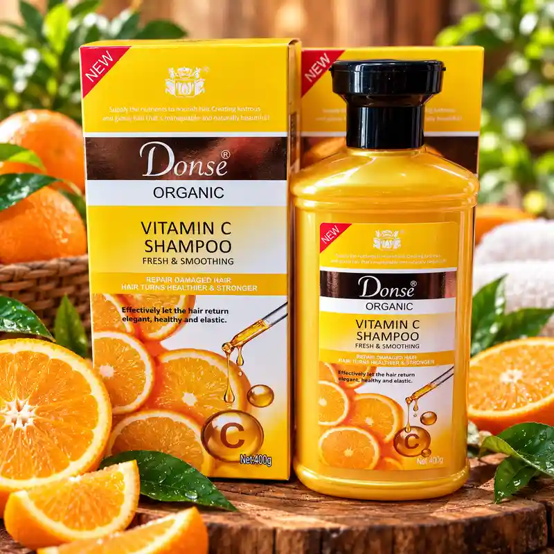 Champú de Vitamina C Donse Organic 400 g Fresh & Smoothing para suavidad y cuidado capilar