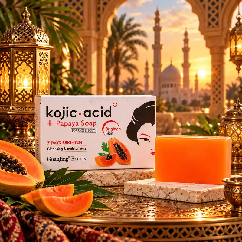 Jabón de ácido kójico y papaya GuanJing Beauty para rostro y cuerpo