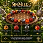 Pulsera Sin Miedo de Brisagiraluna con ojo de tigre, jaspe rojo, hematita y cornalina.