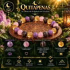 Pulsera Quitapenas Brisagiraluna con lepidolita, cuarzo rosa, madera petrificada y citrino.
